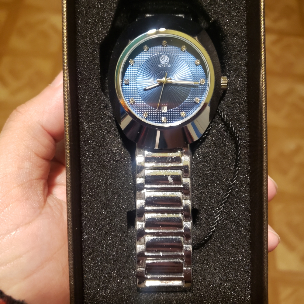 Men's Blue Dial Stainless Steel Bracelet Watch